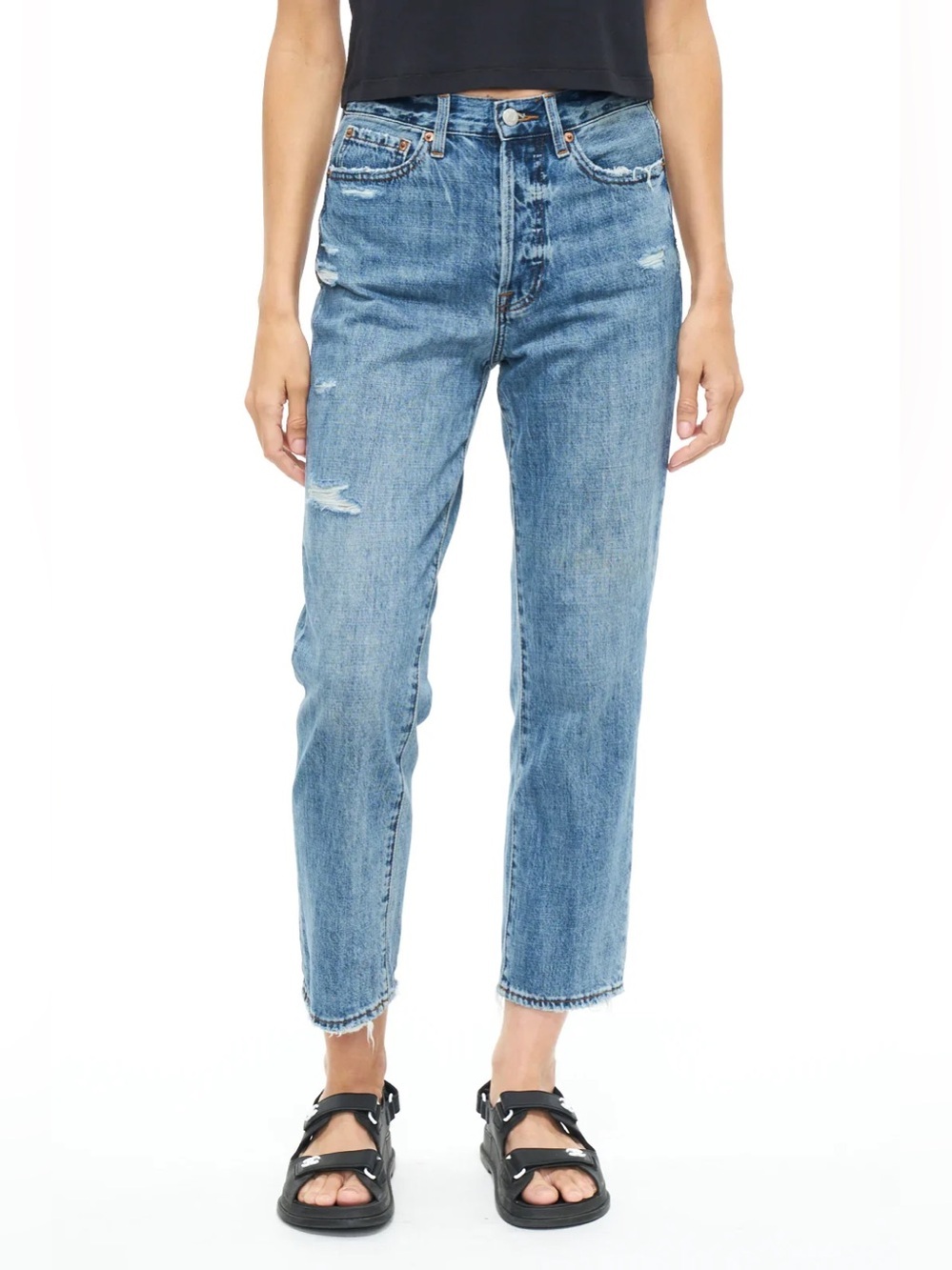 PISTOLA Charlie High Rise Straight jean in the Antidote wash